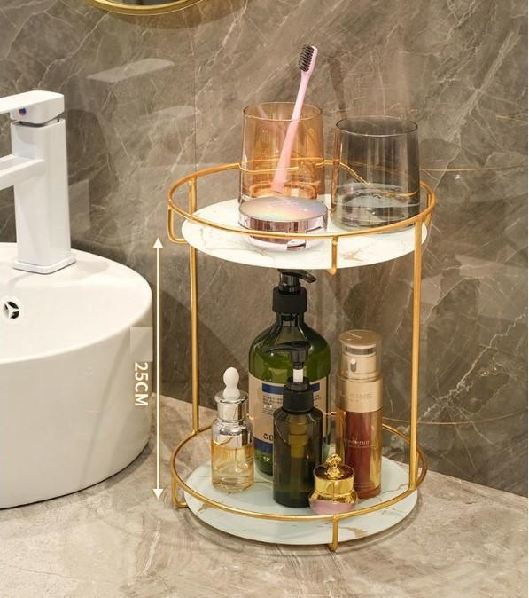 Double Layer Makeup Organizer Rack | Cosmetic Storage Display