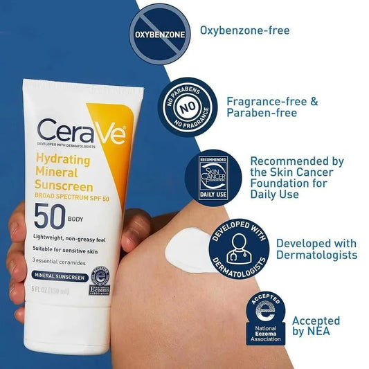 CeraVe Hydrating Sunblock SPF 50 Body 200ml | Moisturizing Sunscreen