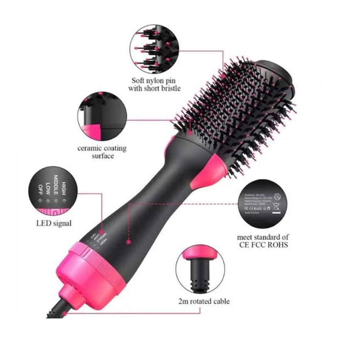 3-in-1 One Step Hair Dryer and Styler Hot Air Brush - Professional Blowout Volumizer & Straightener