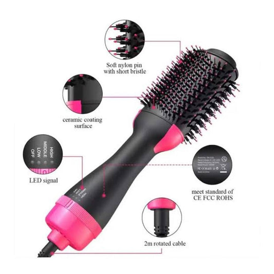 3-in-1 One Step Hair Dryer and Styler Hot Air Brush - Professional Blowout Volumizer & Straightener