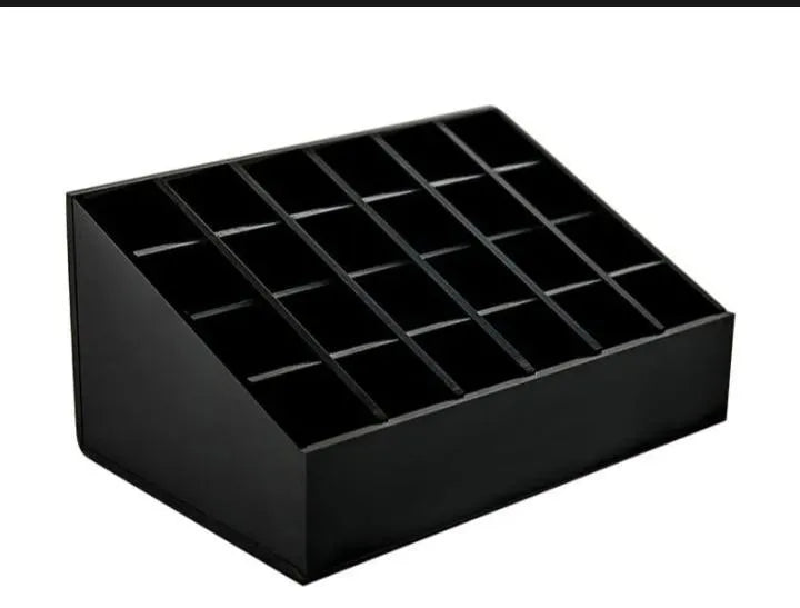 Black ABS Makeup Organizer with Storage Compartments | Cosmetic Storage Box