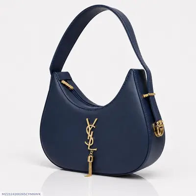 YSL Hobo Bag in Plain Leather with Adjustable Handle - Minimalist Designer Shoulder Bag