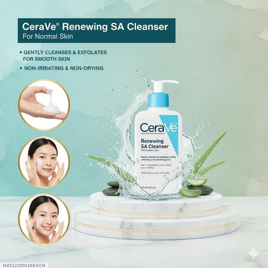 CeraVe Renewing SA Cleanser 237ml | Gentle Exfoliating Face Wash for Normal Skin